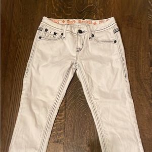 Rock Revival Maggie Capri size 26, white and black